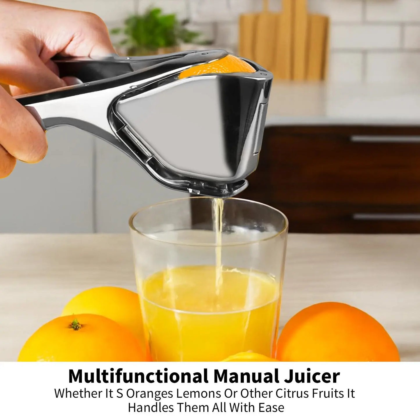Stainless Steel Citrus Juicer | Heavy-Duty Manual Lemon Squeezer – Dishwasher Safe, Handheld Press for Lemon, Lime & Orange