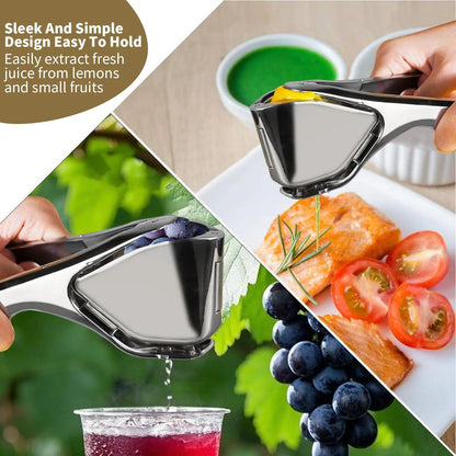 Stainless Steel Citrus Juicer | Heavy-Duty Manual Lemon Squeezer – Dishwasher Safe, Handheld Press for Lemon, Lime & Orange