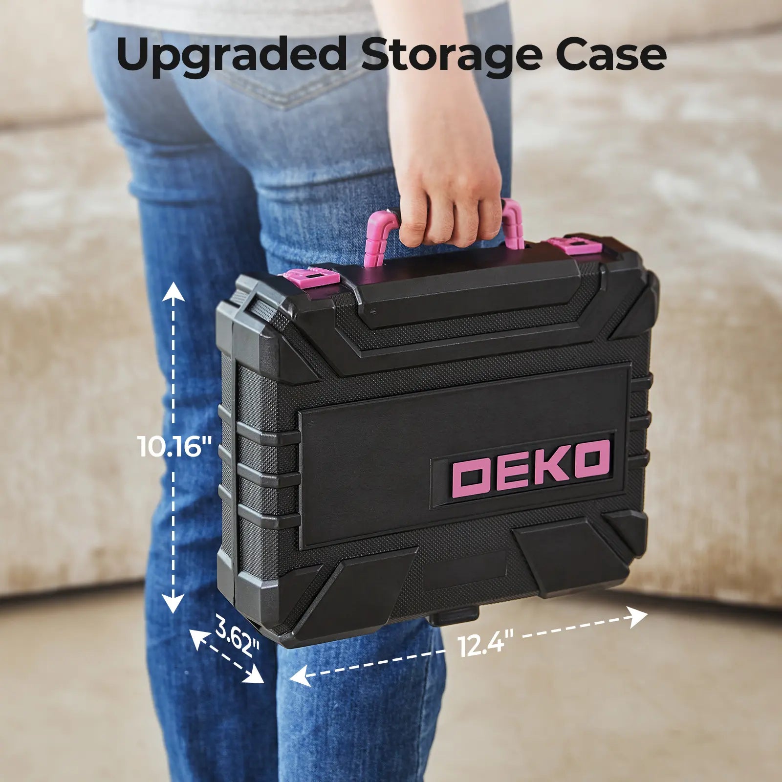 DEKO 8V Cordless Drill Set – 126-Piece Home DIY Tool Kit with Case