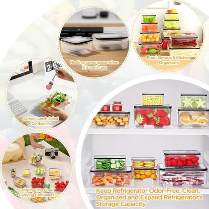 40-Piece Airtight Food Storage Container Set | Leakproof, Microwave & Dishwasher Safe – Reusable Kitchen Kit for Meal Prep & Leftovers