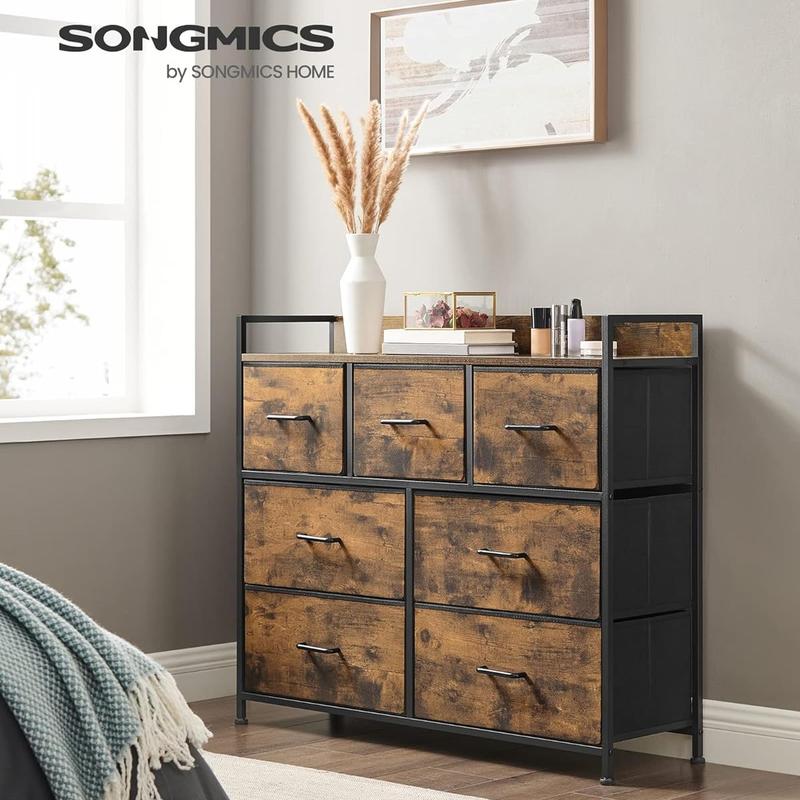 SONGMICS Modern 7-Drawer Storage Unit | Space-Saving Organizer for Bedrooms