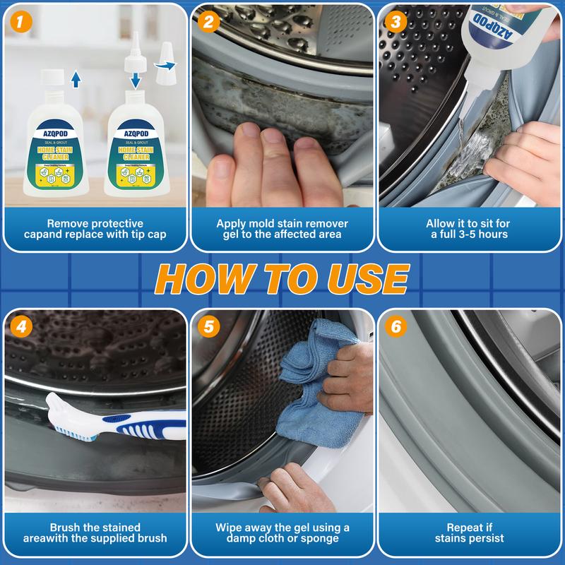 AZQPOD & BUBCLEAN Mold Remover Gel with Scrub Brush