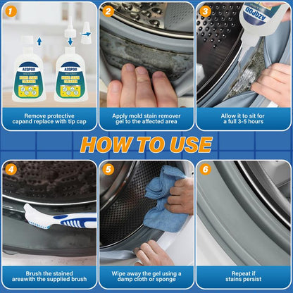 AZQPOD & BUBCLEAN Mold Remover Gel with Scrub Brush