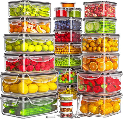40-Piece Airtight Food Storage Container Set | Leakproof, Microwave & Dishwasher Safe – Reusable Kitchen Kit for Meal Prep & Leftovers