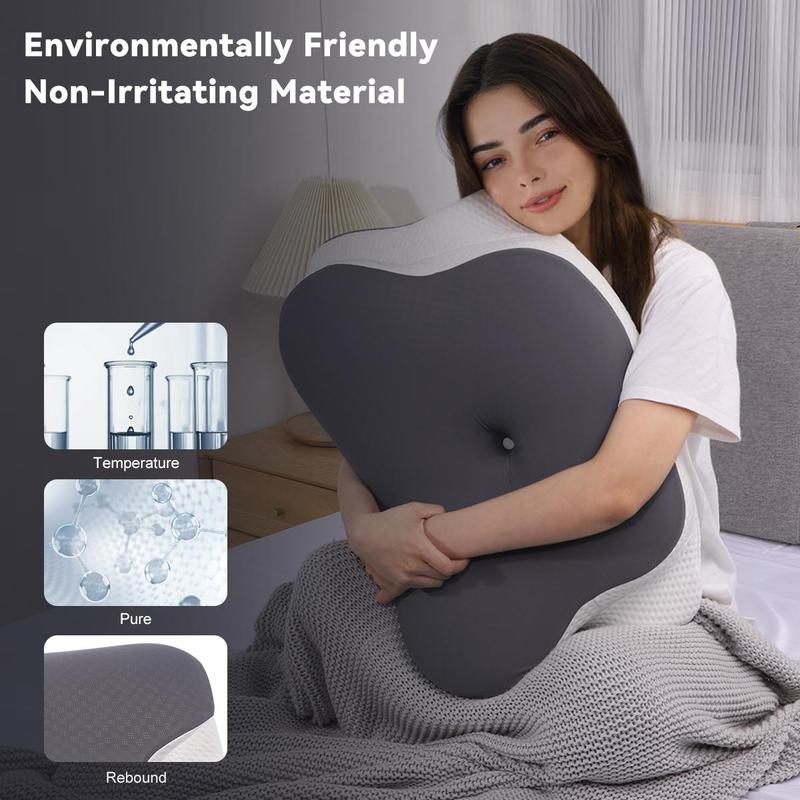VIPfree Cooling Memory Foam Neck Pillow | Adjustable Ergonomic Cervical Support Pillow – Comfortable Sleeping & Pain Relief