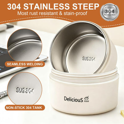 Premium 304 Stainless Steel Bento Box | Multi-Layer Lunch Container with Leakproof Seal – Microwave Safe, Ideal for Work, School & Picnics
