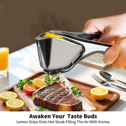 Stainless Steel Citrus Juicer | Heavy-Duty Manual Lemon Squeezer – Dishwasher Safe, Handheld Press for Lemon, Lime & Orange