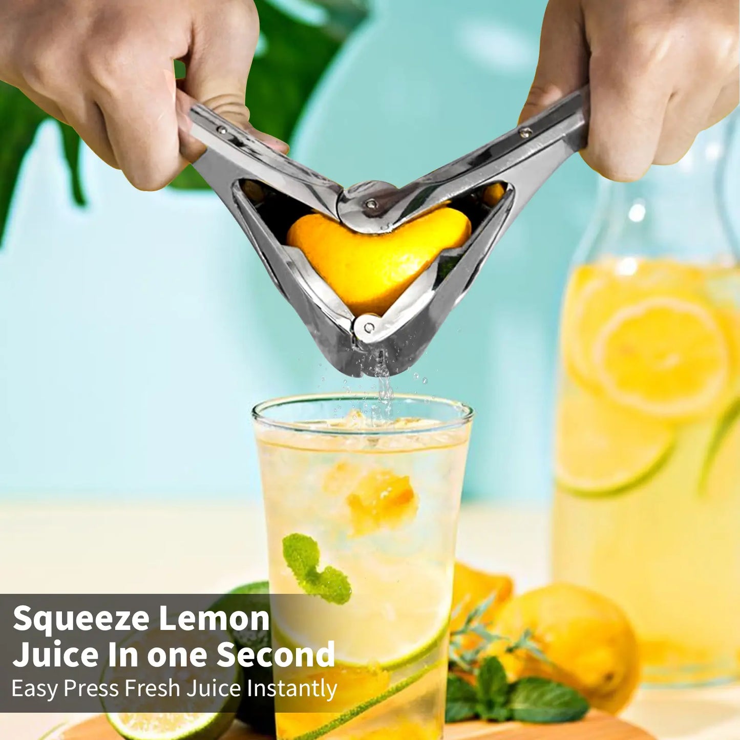 Stainless Steel Citrus Juicer | Heavy-Duty Manual Lemon Squeezer – Dishwasher Safe, Handheld Press for Lemon, Lime & Orange