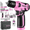 DEKO 8V Cordless Drill Set – 126-Piece Home DIY Tool Kit with Case