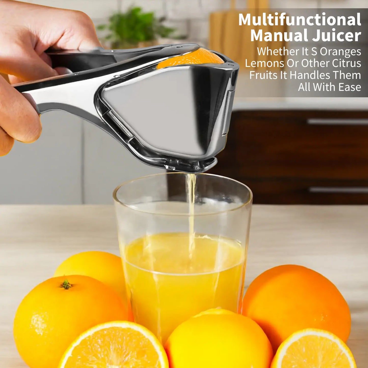 Stainless Steel Citrus Juicer | Heavy-Duty Manual Lemon Squeezer – Dishwasher Safe, Handheld Press for Lemon, Lime & Orange