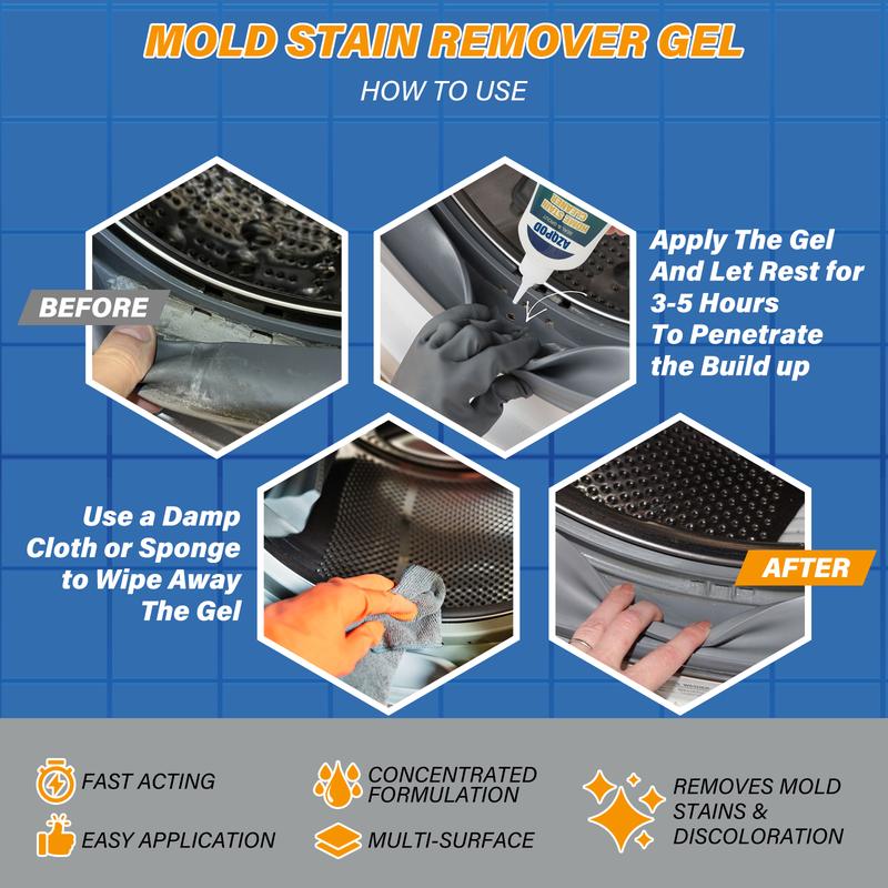 AZQPOD & BUBCLEAN Mold Remover Gel with Scrub Brush