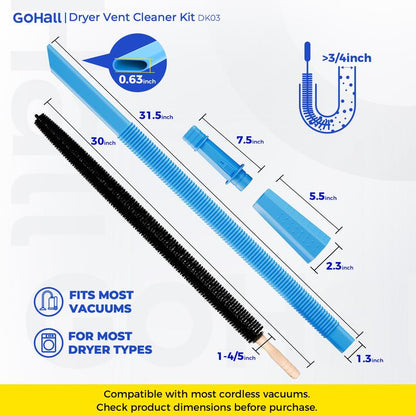 Dryer Vent Cleaner Kit 2 Pieces Vacuum Hose