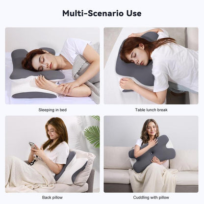 VIPfree Cooling Memory Foam Neck Pillow | Adjustable Ergonomic Cervical Support Pillow – Comfortable Sleeping & Pain Relief
