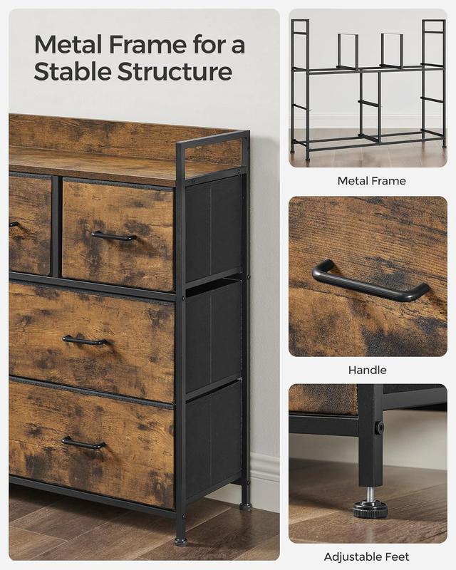 SONGMICS Modern 7-Drawer Storage Unit | Space-Saving Organizer for Bedrooms