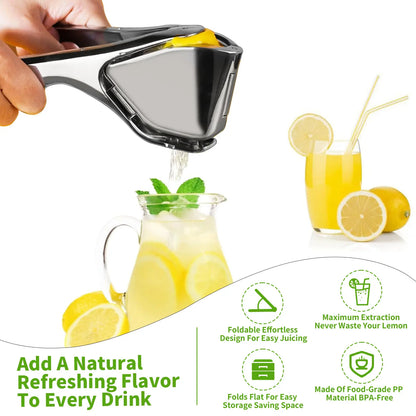 Stainless Steel Citrus Juicer | Heavy-Duty Manual Lemon Squeezer – Dishwasher Safe, Handheld Press for Lemon, Lime & Orange