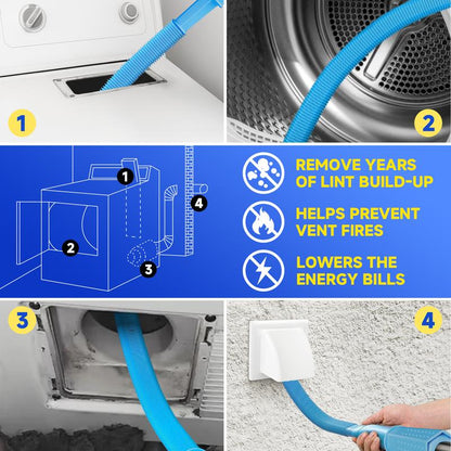 Dryer Vent Cleaner Kit 2 Pieces Vacuum Hose