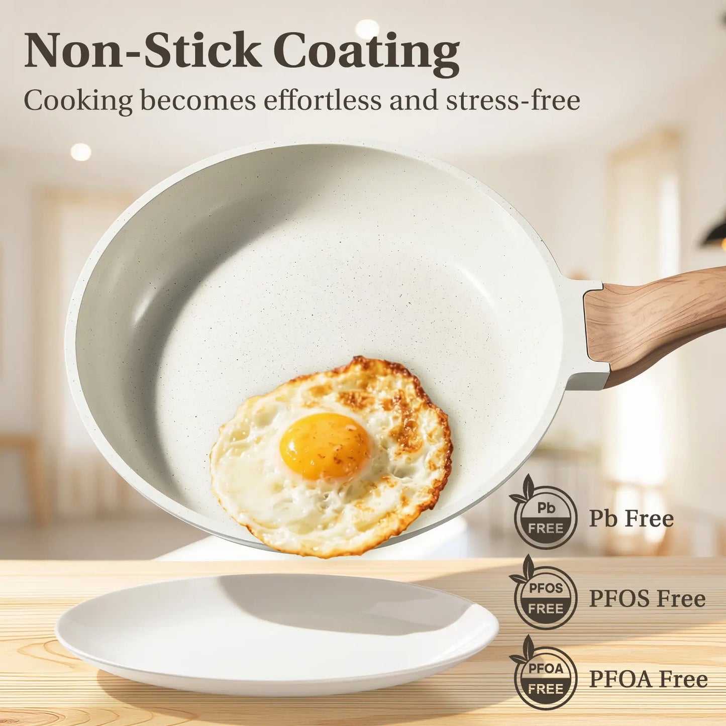 Sweetcrispy 25-Piece Non-Stick Ceramic Cookware Set | Lightweight Aluminum, Stay-Cool Handles & Glass Lids – Induction Compatible, Healthy Kitchen Kit