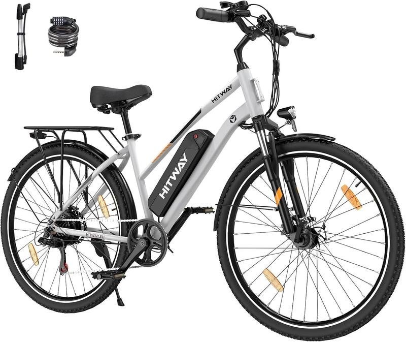 HITWAY BK27S E Bike 28 Zoll, Elektrofahrrad Pedelec für Damen und Herren, E-Fahrrad mit 36V 13Ah Wechselakku, 250W Motor, 7 Gang Schaltung,StVZO Citybike Electric Bike Ebike Reichweite bis zu 50km-100km